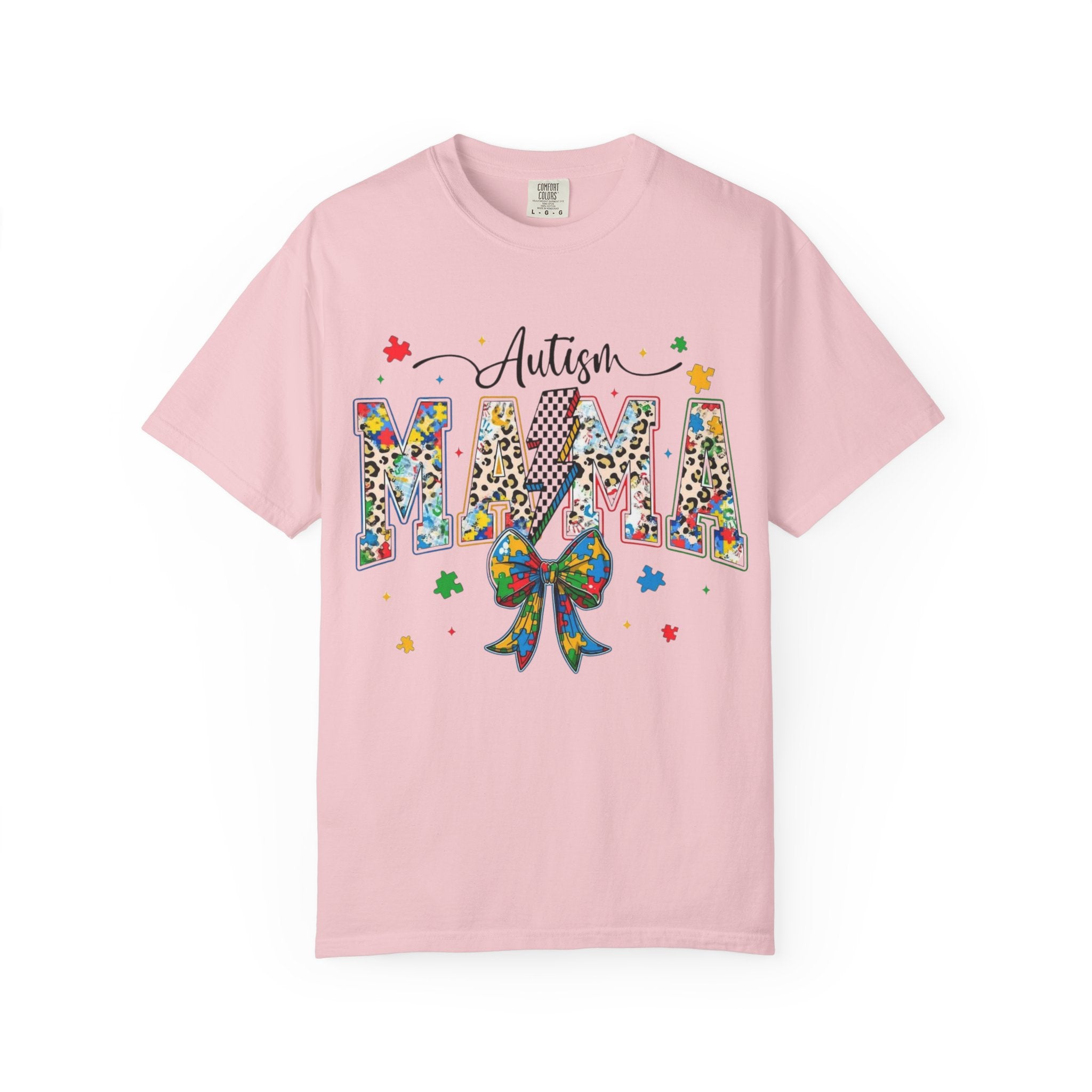 Autism Mama T-Shirt — Colorful Puzzle Ribbon Mom Tee