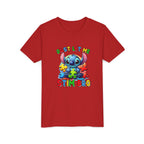 Youth Tee - 'Just Let Me Stim Bro' Cute Stitch Autism Puzzle Pieces