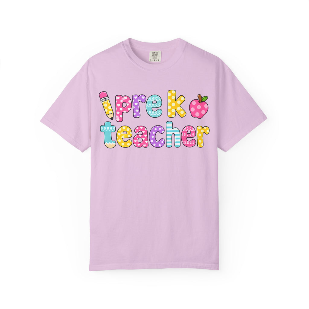 Pre k Teacher T-Shirt — "Big Hearts Shape Little Minds" Colorful School Teacher Tee