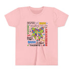 Youth Autism Awareness Tee — Colorful Puzzle Bow Design with Inspiring Words (Hope, Love, Inclusion)