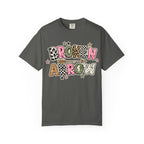 Broken Arrow Graphic T‑Shirt — Retro Patchwork Lettering Tee