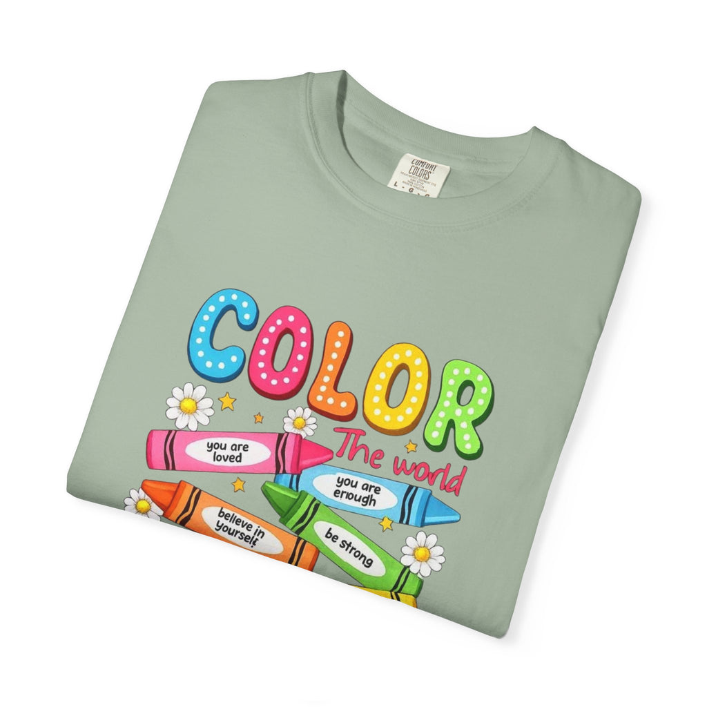 Kindness Crayons T-Shirt — "Color the World with Kindness" Kids Graphic Tee