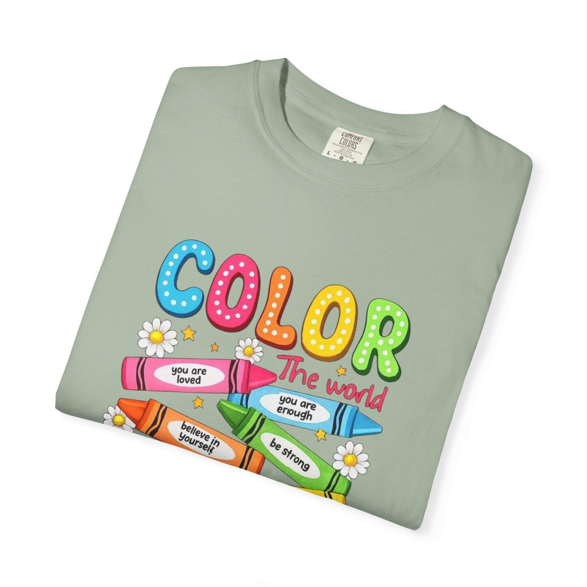 Kindness Crayons T-Shirt — "Color the World with Kindness" Kids Graphic Tee