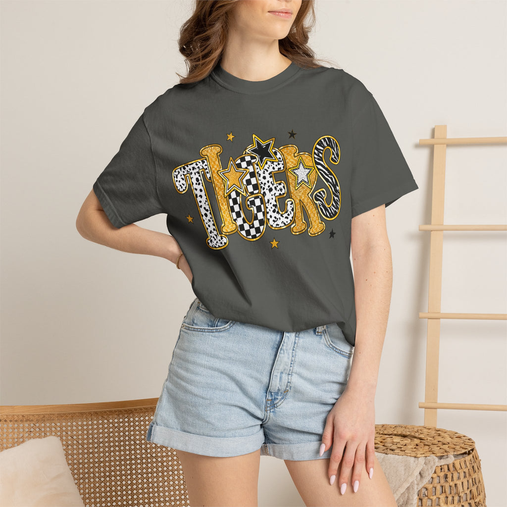 T-Shirt — 'Tigers' Retro Leopard Print Graphic Tee