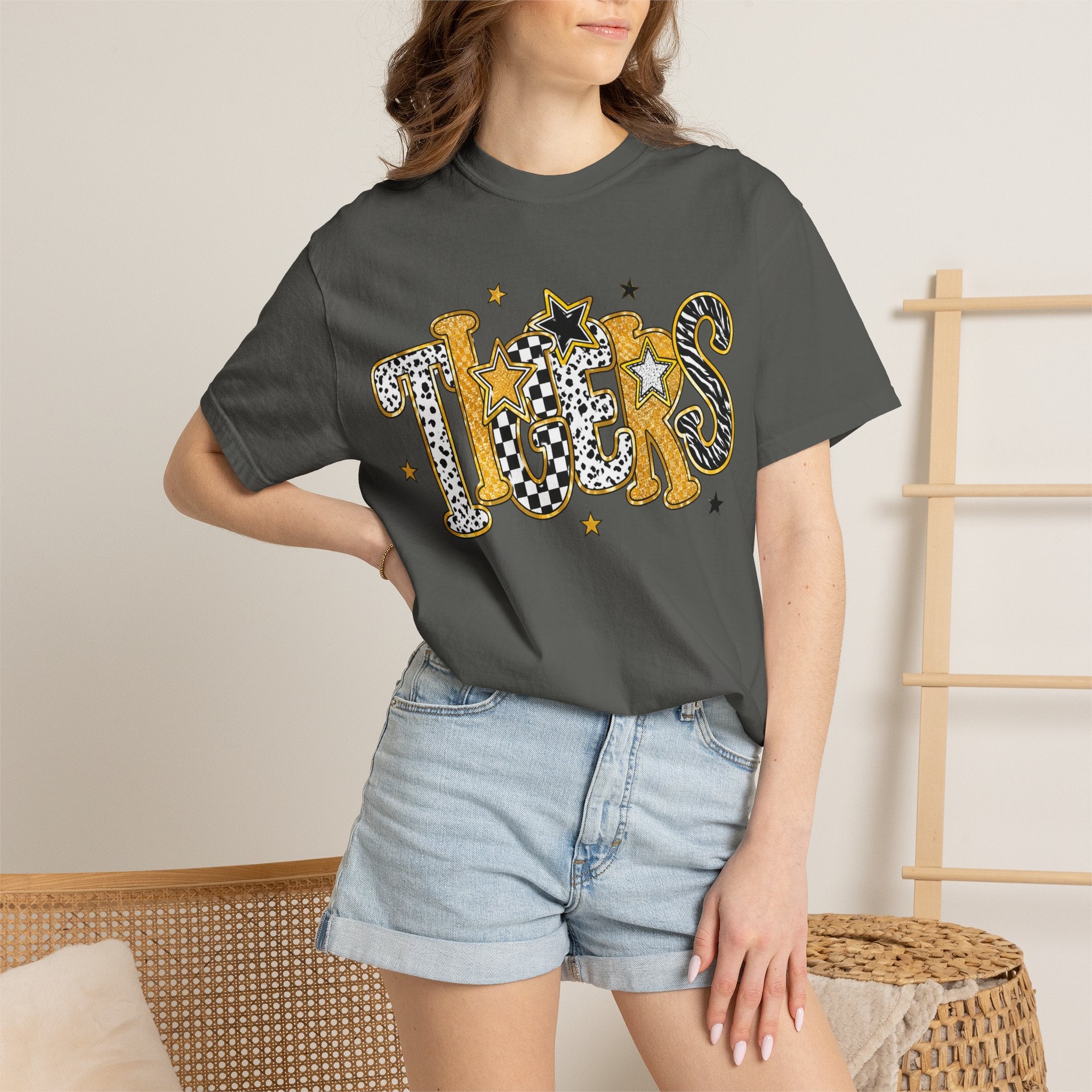 T-Shirt — 'Tigers' Retro Leopard Print Graphic Tee