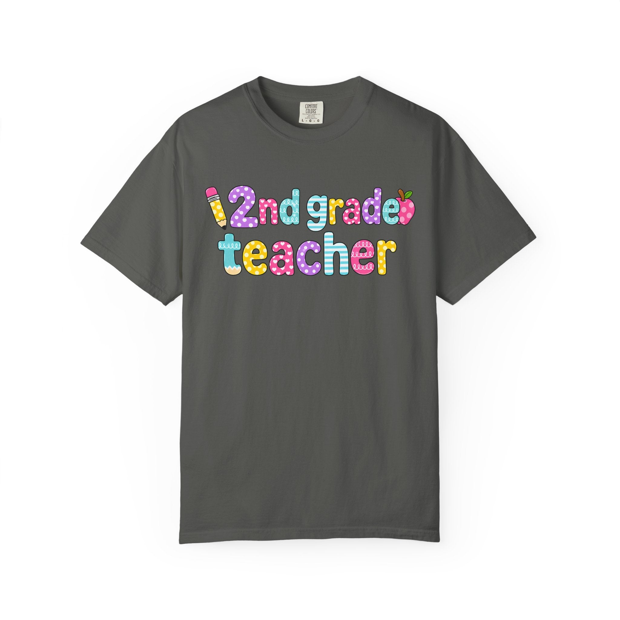 2nd grade Teacher T-Shirt — "Big Hearts Shape Little Minds" Colorful School Teacher Tee