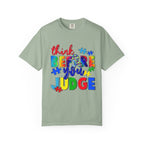 Think Before You Judge T-Shirt — Colorful Puzzle Autism Awareness Tee