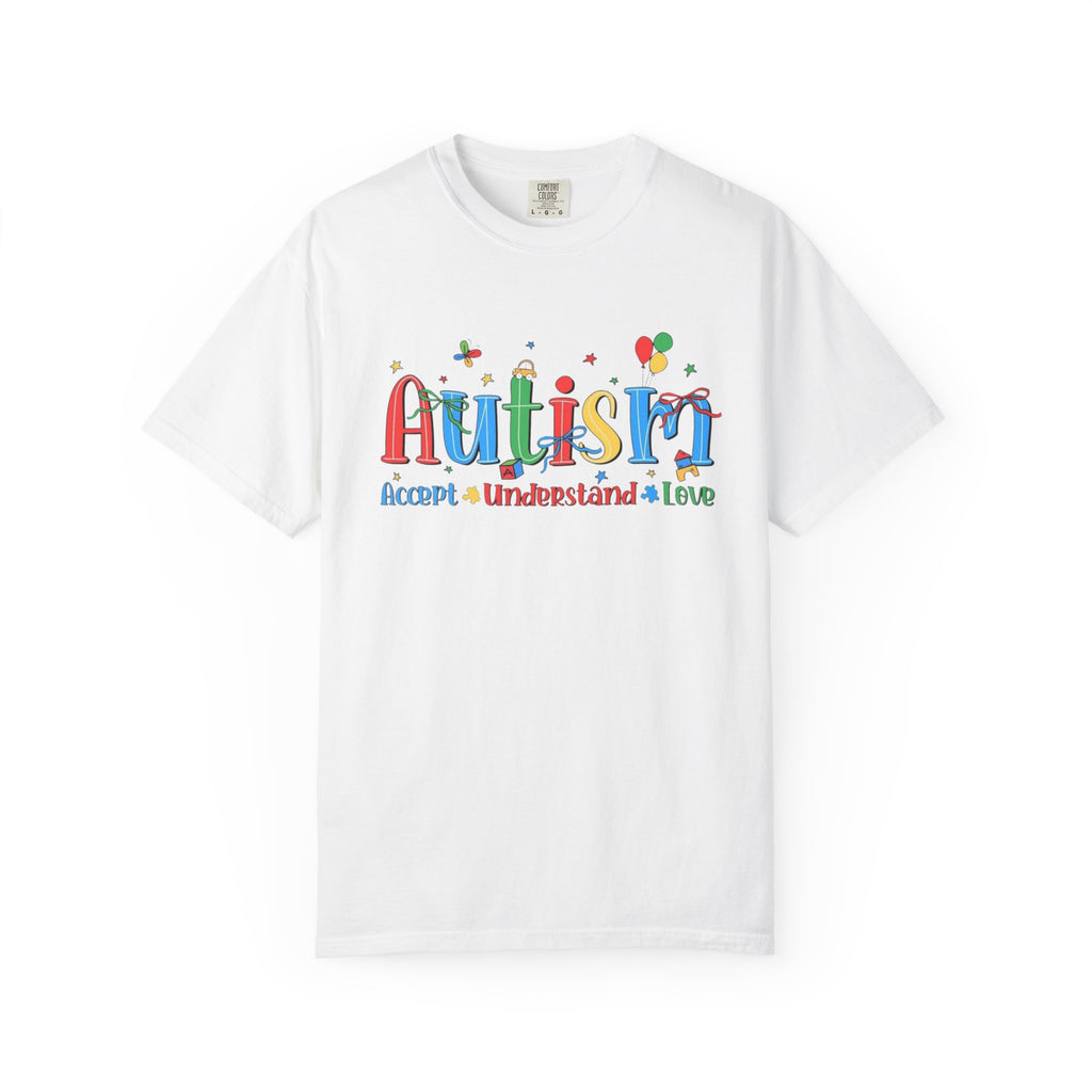 Autism Awareness T-Shirt — "Accept • Understand • Love" Colorful Puzzle Design
