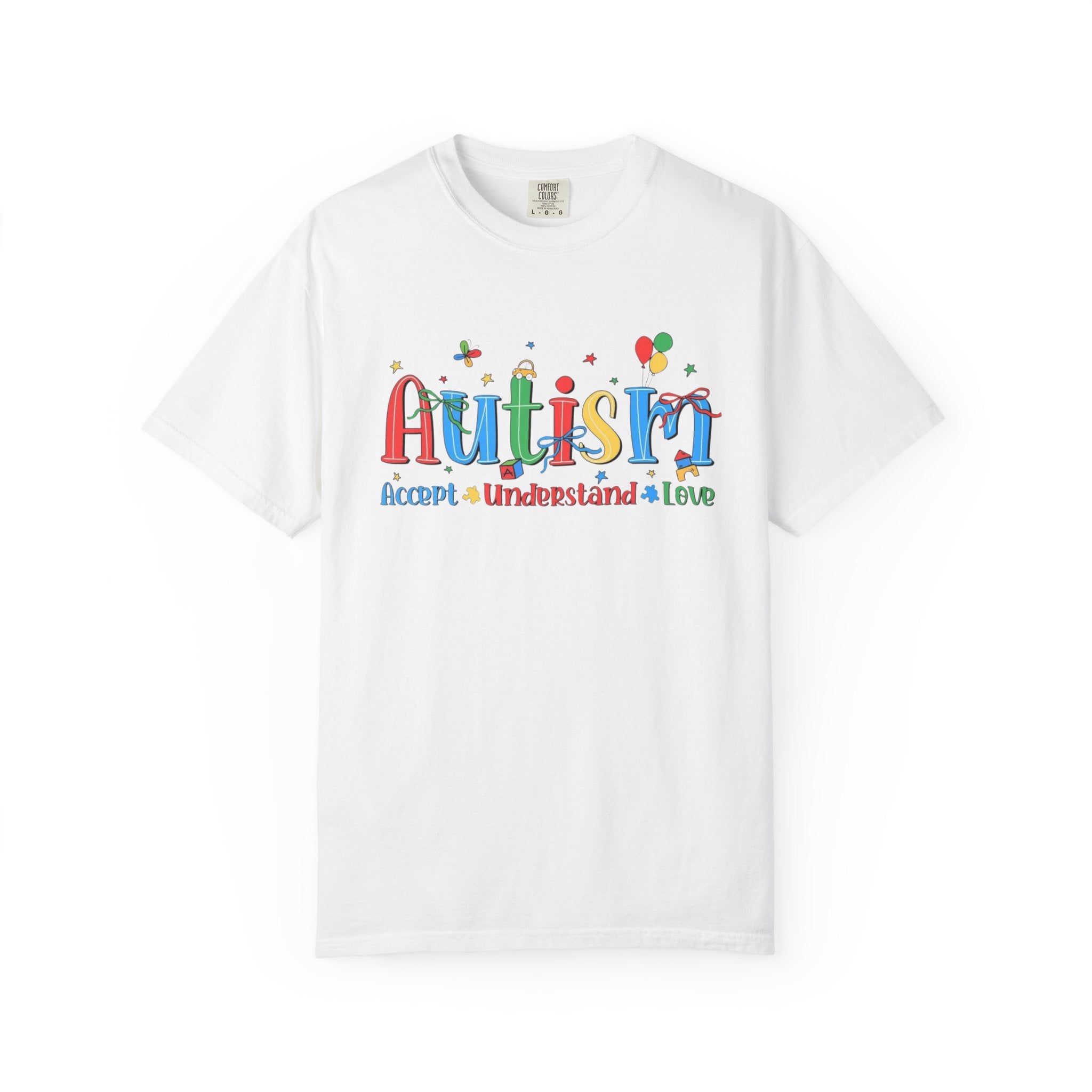 Autism Awareness T-Shirt — "Accept • Understand • Love" Colorful Puzzle Design