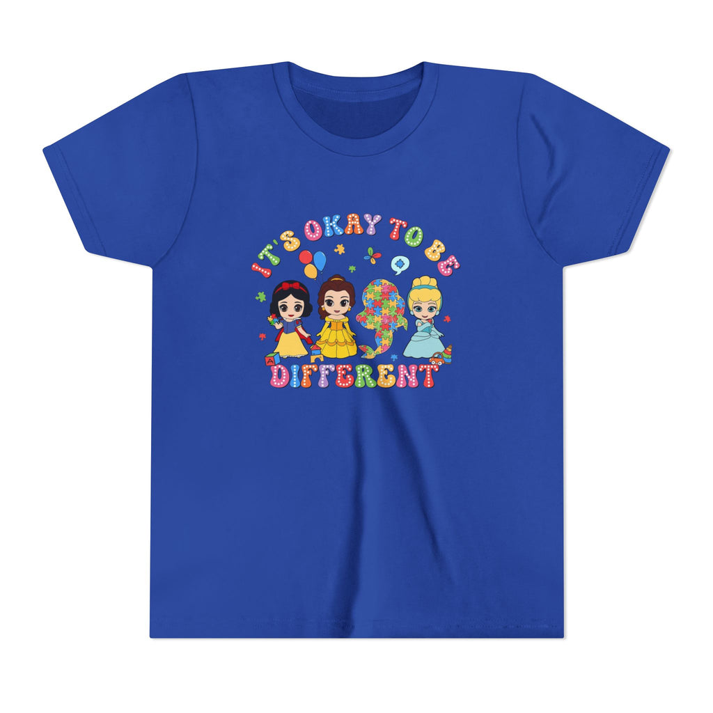 Youth Tee — "It's Okay to Be Different" Diverse Kids Graphic Shirt