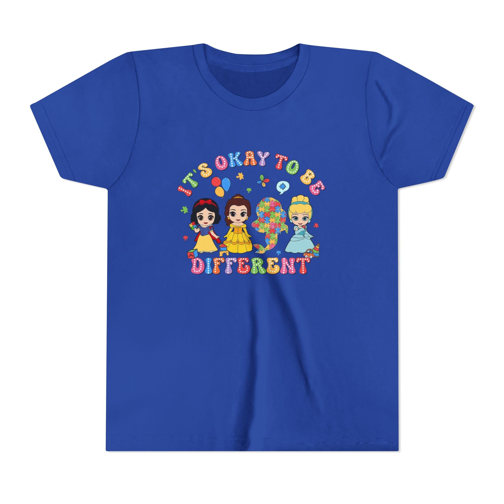 Youth Tee — "It's Okay to Be Different" Diverse Kids Graphic Shirt