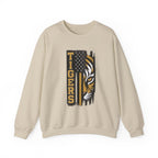 Tigers Crewneck Sweatshirt – Tiger Face with American Flag Stripe Graphic