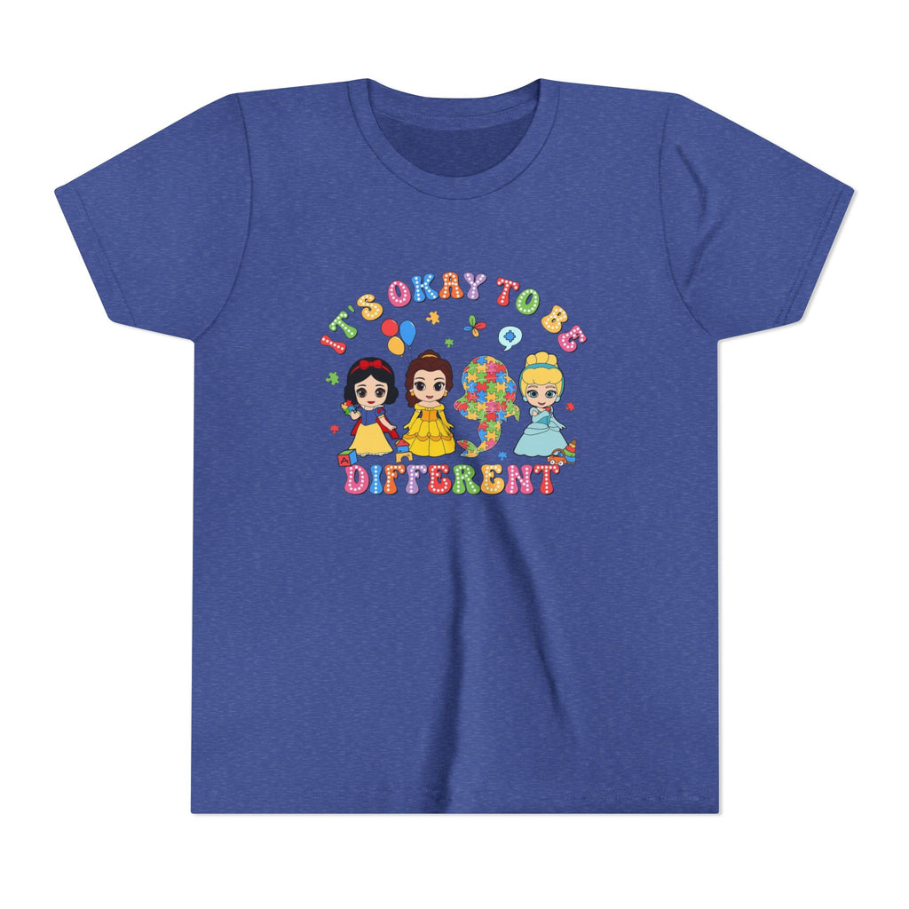 Youth Tee — "It's Okay to Be Different" Diverse Kids Graphic Shirt