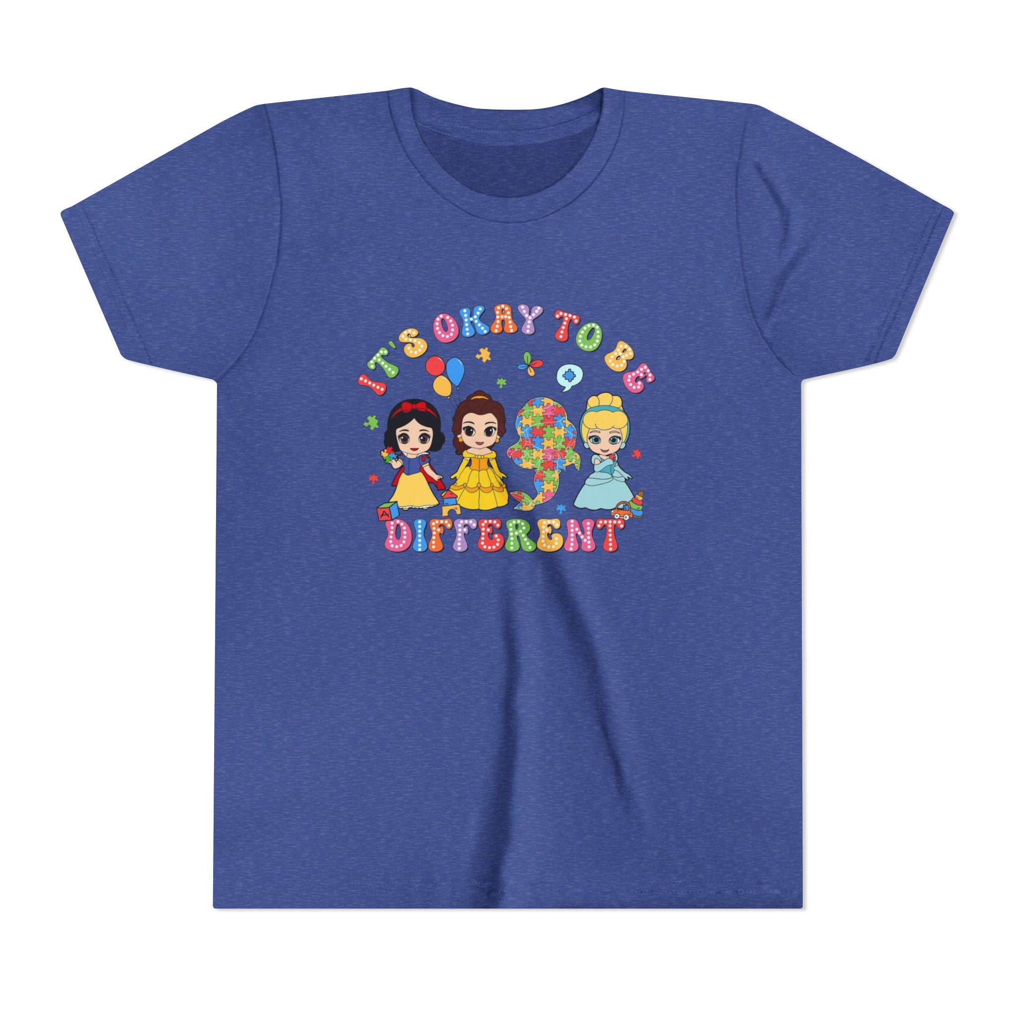 Youth Tee — "It's Okay to Be Different" Diverse Kids Graphic Shirt