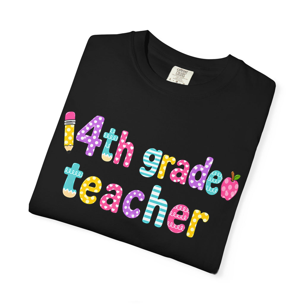 4nd grade Teacher T-Shirt — "Big Hearts Shape Little Minds" Colorful School Teacher Tee