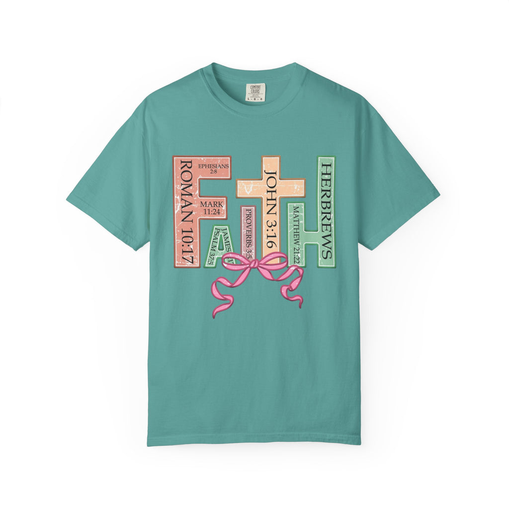 Christian Crosses Scripture Tee — John 3:16, Romans 10:17, Hebrews — Faith Graphic T-Shirt