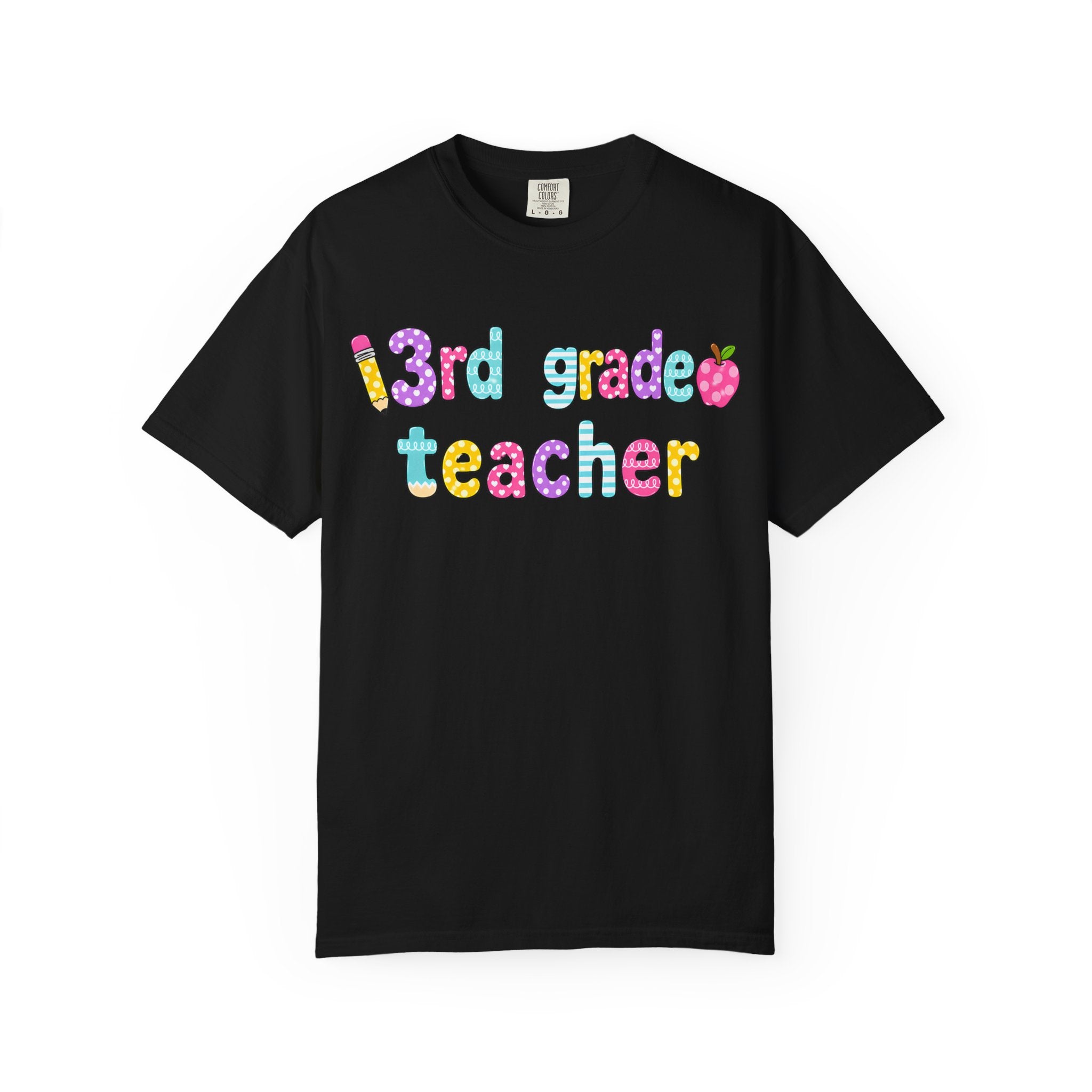3rd Grade Teacher T-Shirt — "Big Hearts Shape Little Minds" Colorful School Teacher Tee