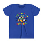 Youth Tee - "It's Okay To Be Different" Rainbow Skate Character Kids T-Shirt