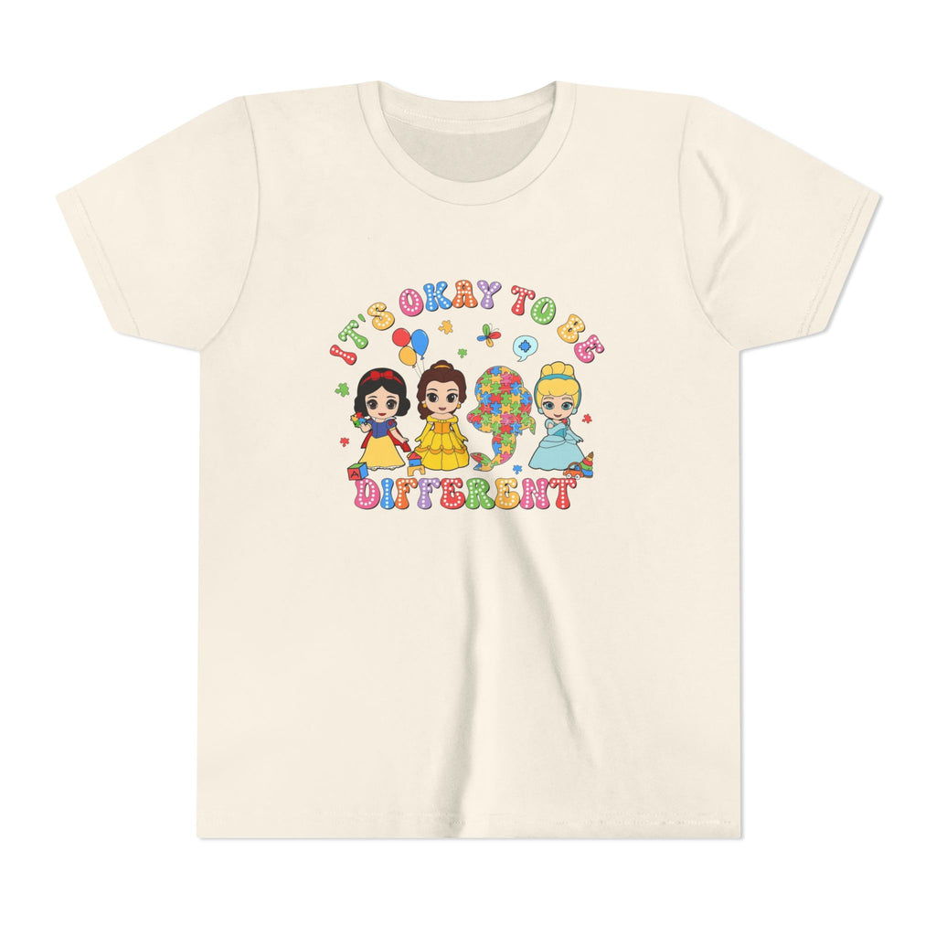 Youth Tee — "It's Okay to Be Different" Diverse Kids Graphic Shirt