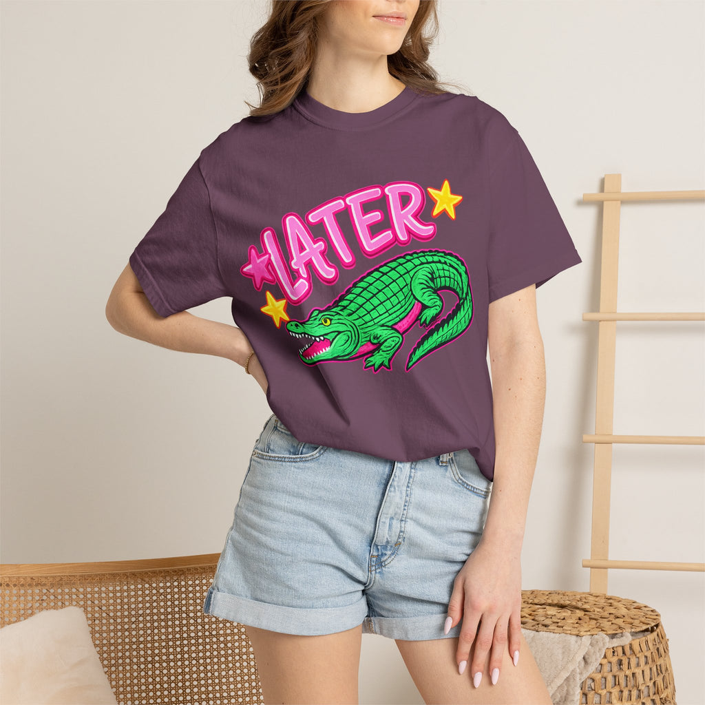 Later, After While Crocodile T-Shirt — Retro Neon Alligator Graphic Tee