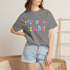 4nd grade Teacher T-Shirt — "Big Hearts Shape Little Minds" Colorful School Teacher Tee