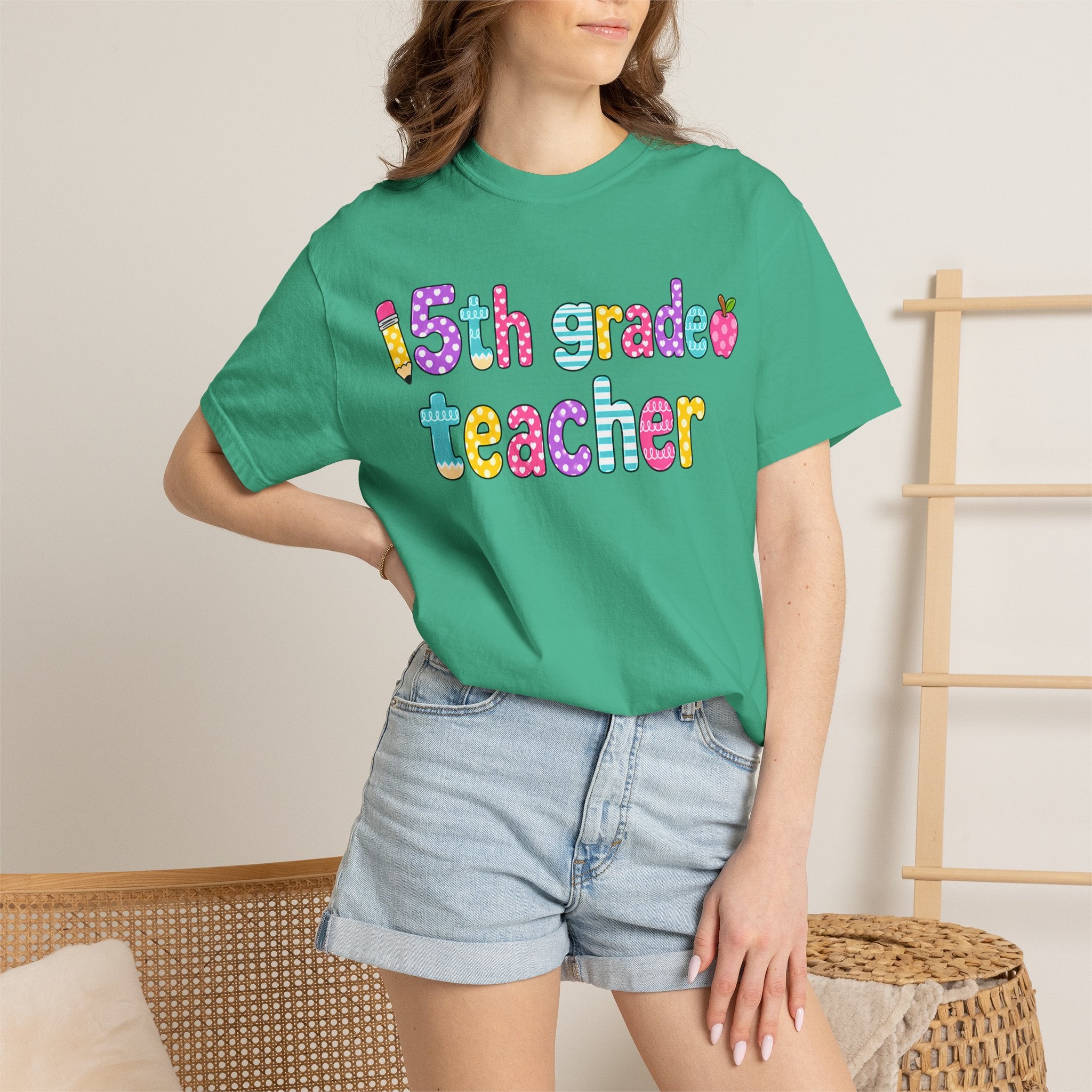5rd Grade Teacher T-Shirt — "Big Hearts Shape Little Minds" Colorful School Teacher Tee