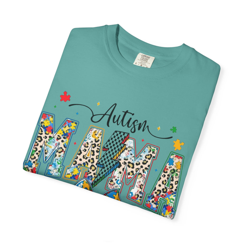 Autism Mama T-Shirt — Colorful Puzzle Ribbon Mom Tee