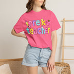 Pre k Teacher T-Shirt — "Big Hearts Shape Little Minds" Colorful School Teacher Tee