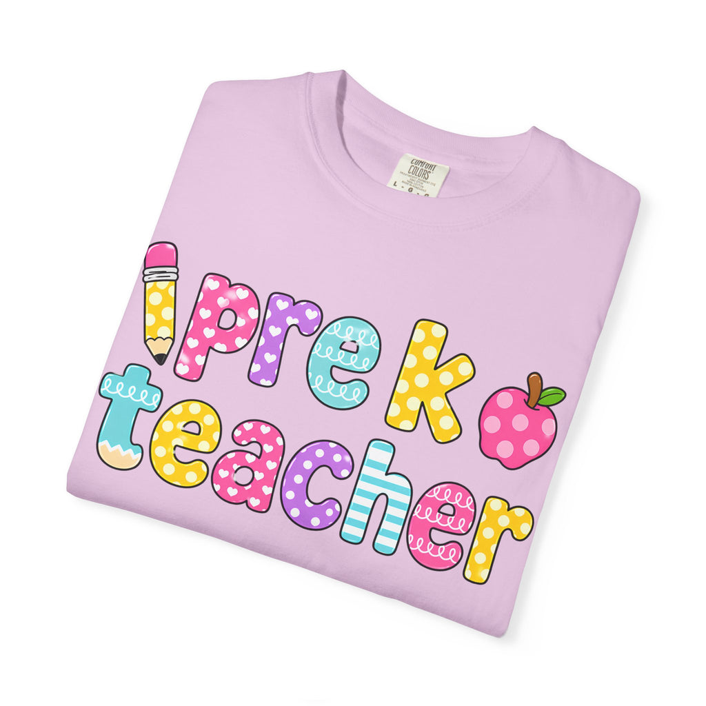 Pre k Teacher T-Shirt — "Big Hearts Shape Little Minds" Colorful School Teacher Tee