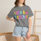 Pre k Teacher T-Shirt — "Big Hearts Shape Little Minds" Colorful School Teacher Tee