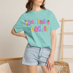 1st Grade Teacher T-Shirt — "Big Hearts Shape Little Minds" Colorful School Teacher Tee