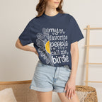 T-Shirt — "My Favorite People Call Me Birdie" Floral Graphic Tee