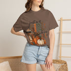 Fall Graphic T-Shirt — "Just a Girl Who Loves Fall" Pumpkin & Coffee Tee