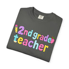 2nd grade Teacher T-Shirt — "Big Hearts Shape Little Minds" Colorful School Teacher Tee