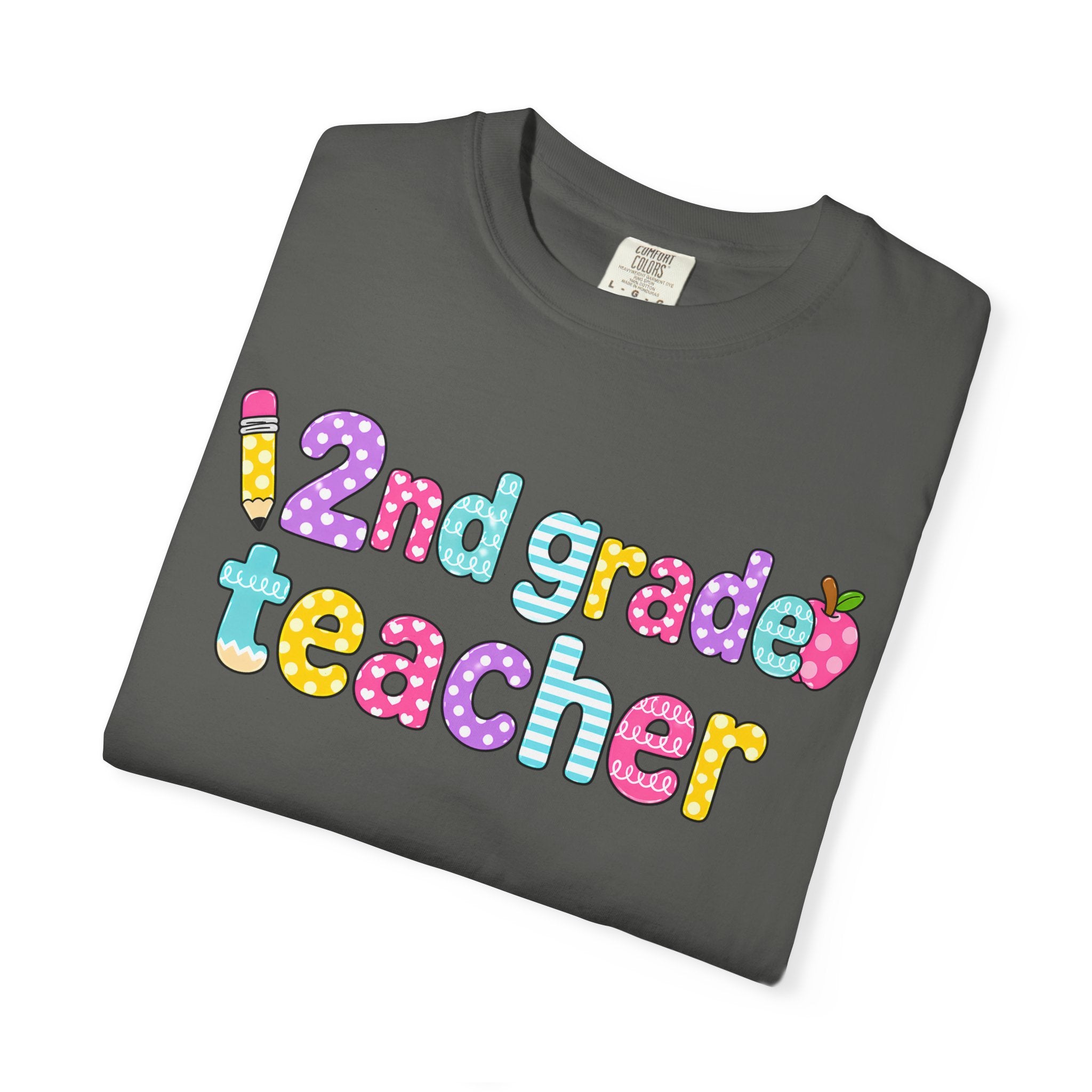 2nd grade Teacher T-Shirt — "Big Hearts Shape Little Minds" Colorful School Teacher Tee