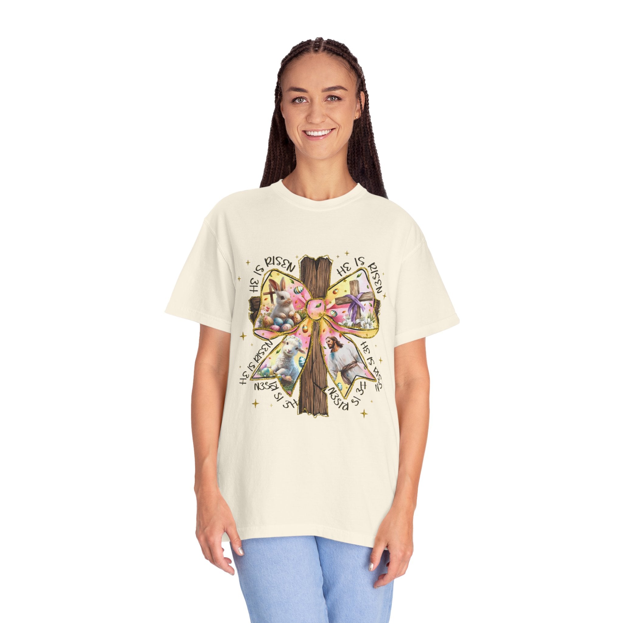 Cross & Ribbon T-Shirt — Jesus is With Us Graphic Tee