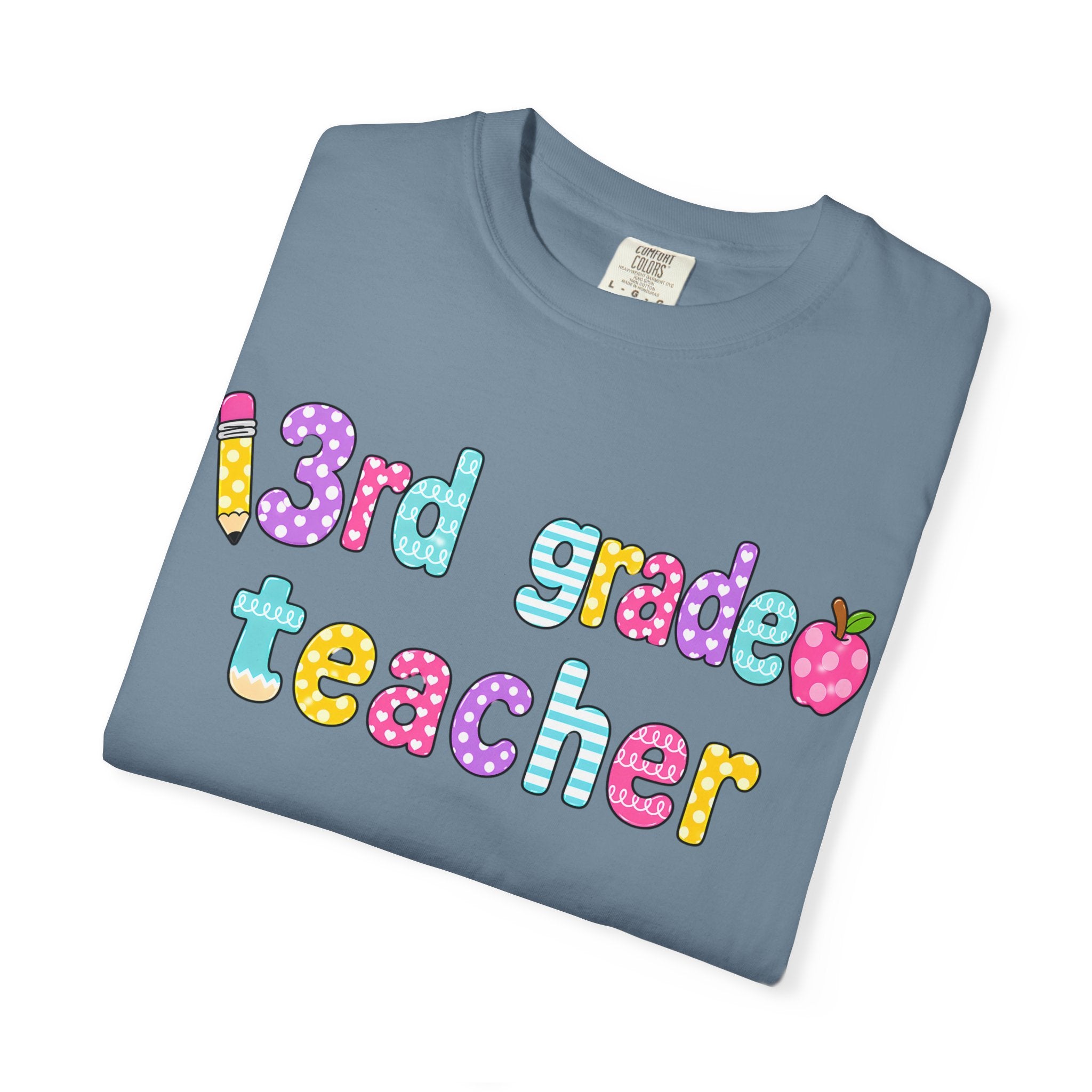 3rd Grade Teacher T-Shirt — "Big Hearts Shape Little Minds" Colorful School Teacher Tee