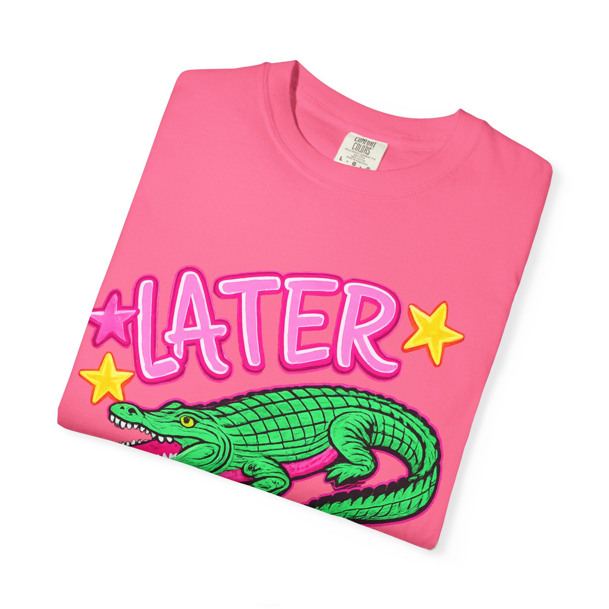 Later, After While Crocodile T-Shirt — Retro Neon Alligator Graphic Tee