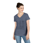 Emotion Faces V-Neck T-Shirt — "Regulation Not Expectation" Mental Health Tee