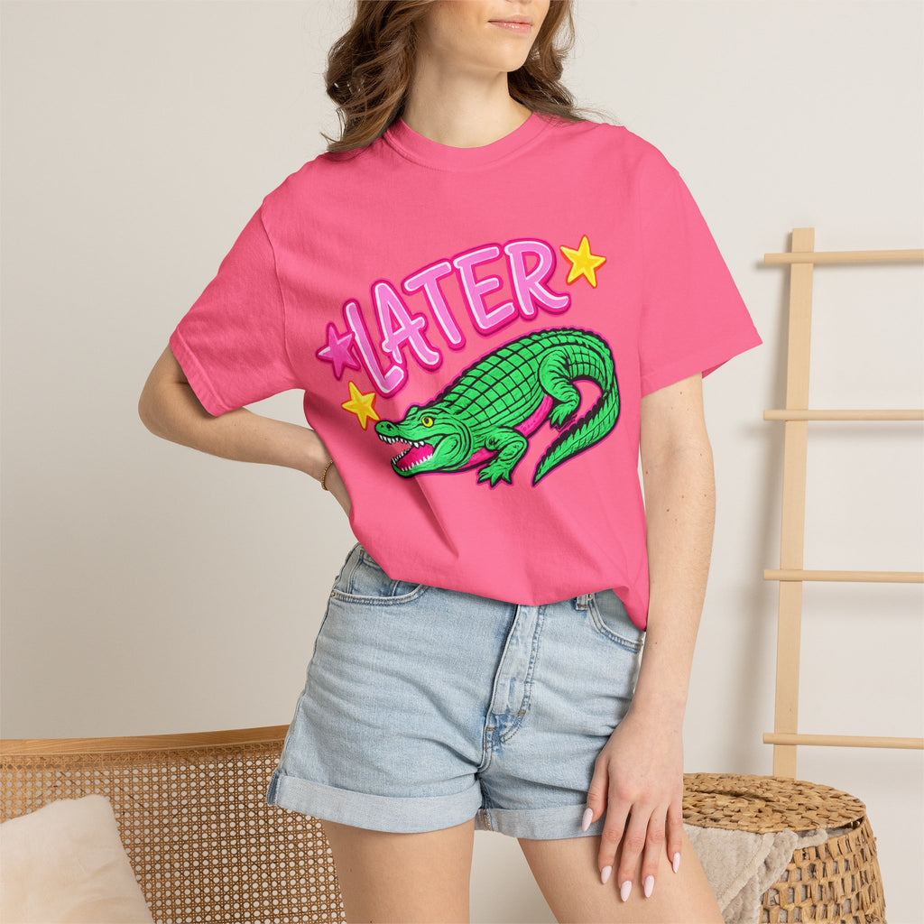 Later, After While Crocodile T-Shirt — Retro Neon Alligator Graphic Tee