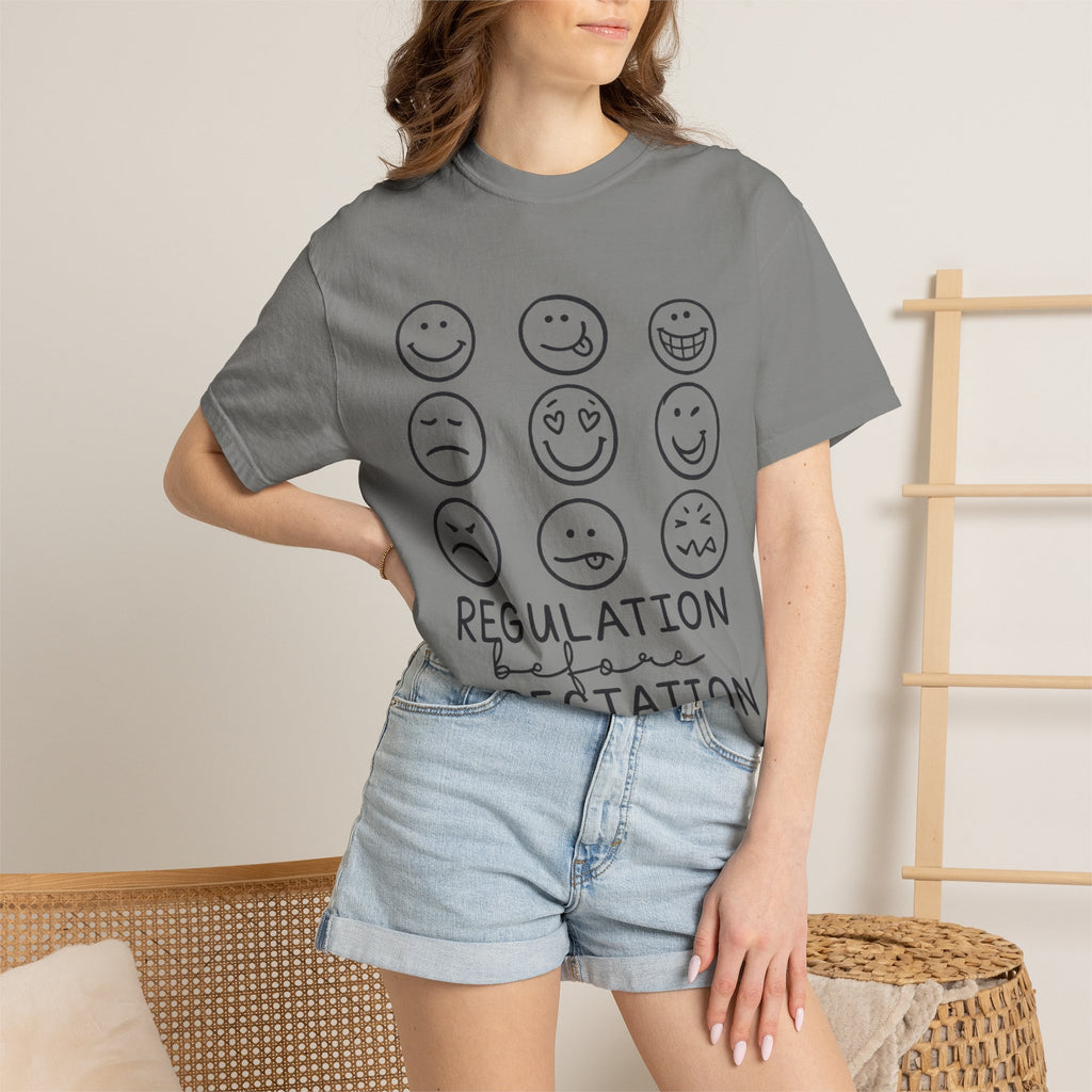 T-Shirt — "Regulation Before Expectation" Emotional Wellness Tee