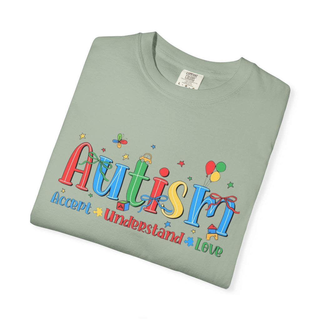 Autism Awareness T-Shirt — "Accept • Understand • Love" Colorful Puzzle Design