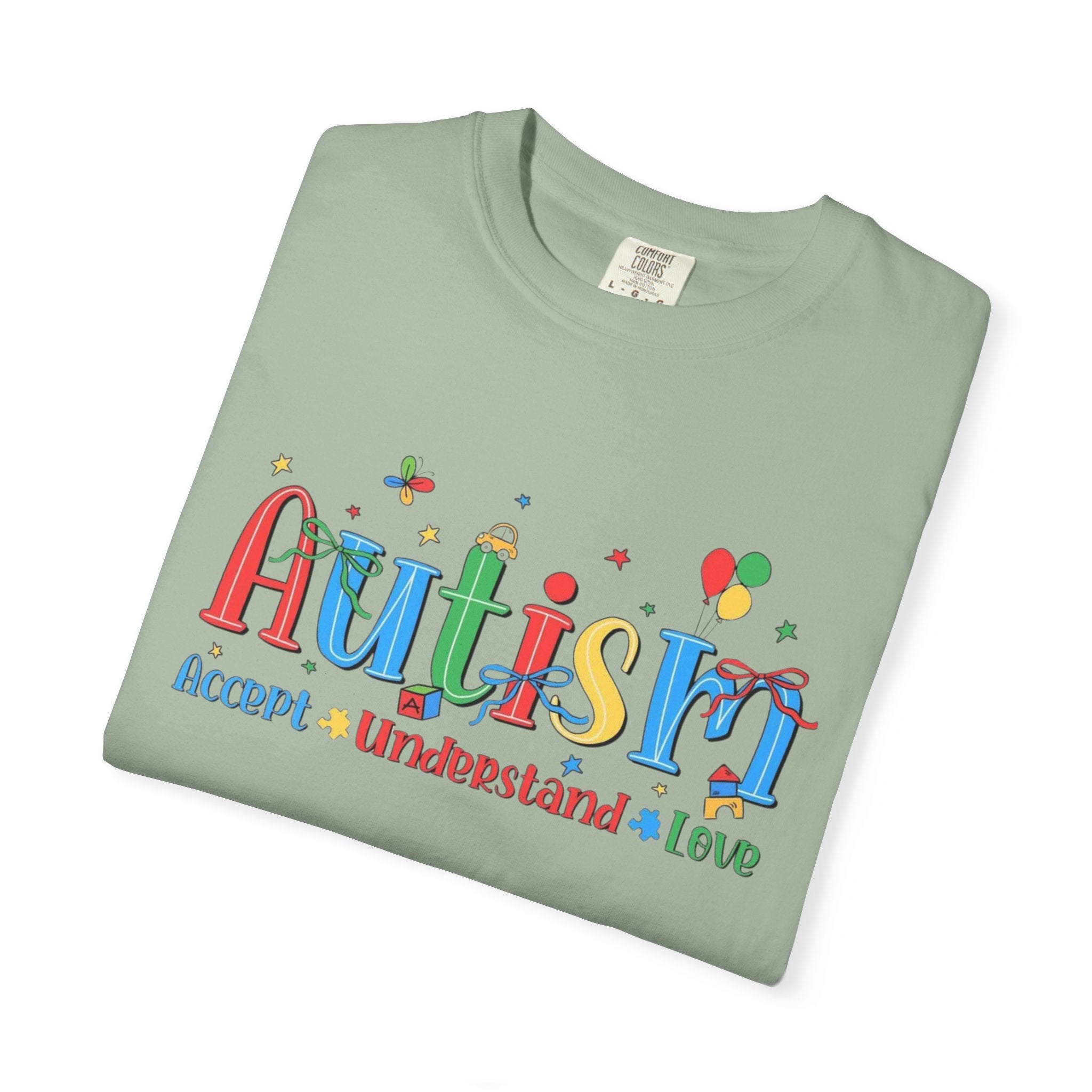 Autism Awareness T-Shirt — "Accept • Understand • Love" Colorful Puzzle Design