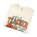 Fall Teacher T-Shirt - "Just a Teacher Who Loves Fall" Autumn Classroom Tee