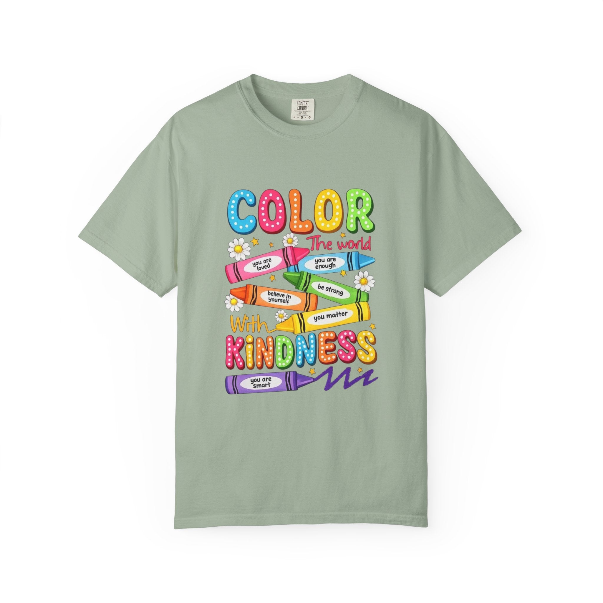 Kindness Crayons T-Shirt — "Color the World with Kindness" Kids Graphic Tee
