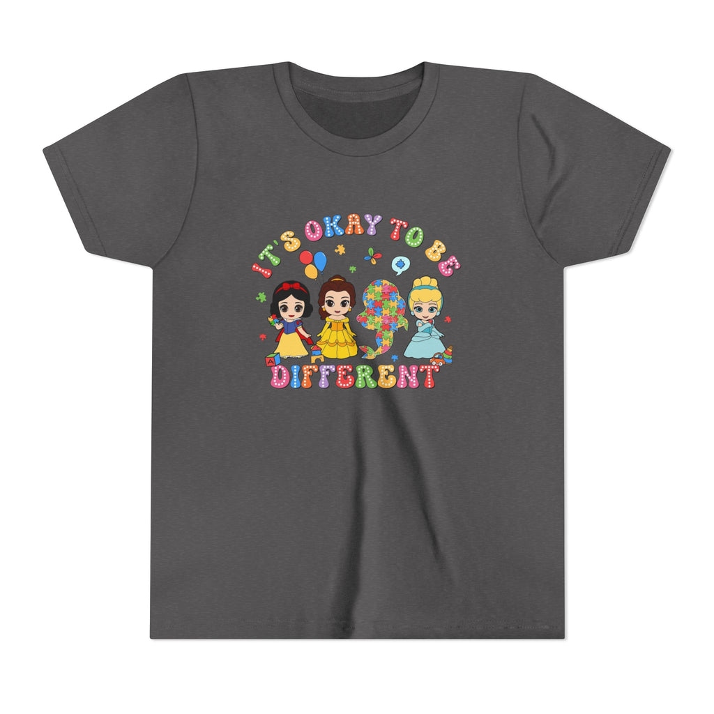 Youth Tee — "It's Okay to Be Different" Diverse Kids Graphic Shirt