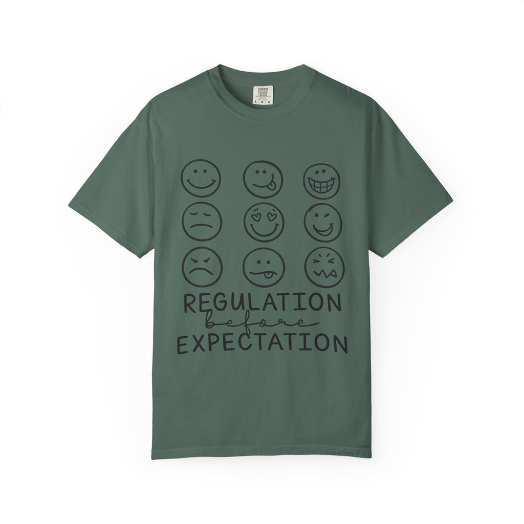 T-Shirt — "Regulation Before Expectation" Emotional Wellness Tee