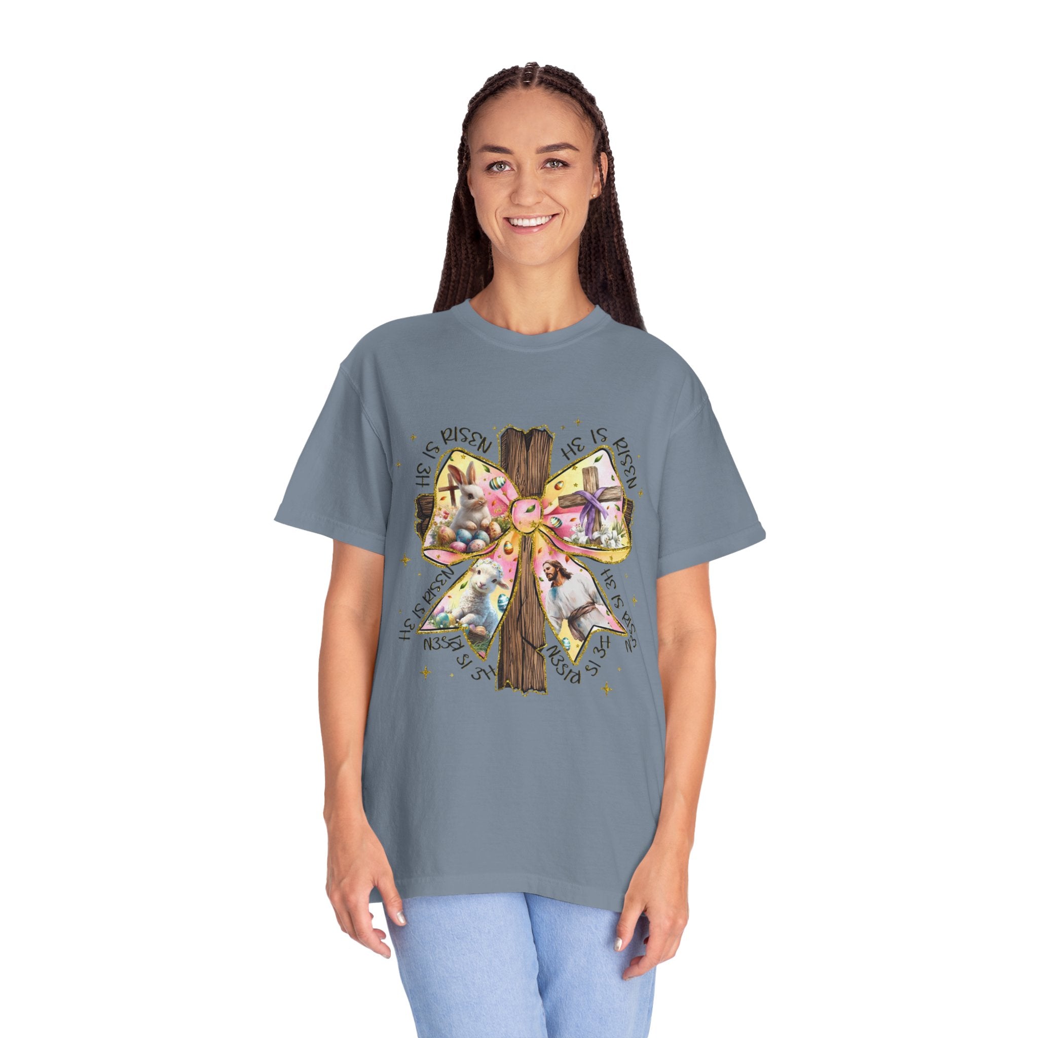 Cross & Ribbon T-Shirt — Jesus is With Us Graphic Tee