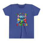 Youth Tee - 'Just Let Me Stim Bro' Cute Stitch Autism Puzzle Pieces