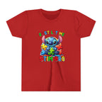 Youth Tee - 'Just Let Me Stim Bro' Cute Stitch Autism Puzzle Pieces
